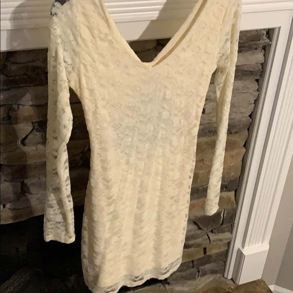 Cream, lace dress